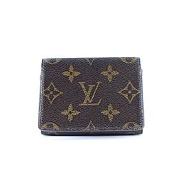 Louis Vuitton Monogram Card Case 14lr0313 Brown Coated Canvas Clutch