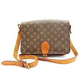 Louis Vuitton Monogram Cartouchiere Gm Crossbod Belt 231227 Brown Coated Canvas Shoulder Bag