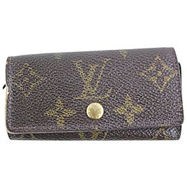 Louis Vuitton Monogram Multicles 4 Key Holder 5lr1113 Brown Coated Canvas Clutch