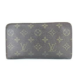 Louis Vuitton Long Wallet Monogram Zippy 3lj0111 Brown Coated Canvas Wristlet