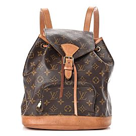 Louis Vuitton Montsouris Mm Monogram 5la511 Brown Coated Canvas Backpack