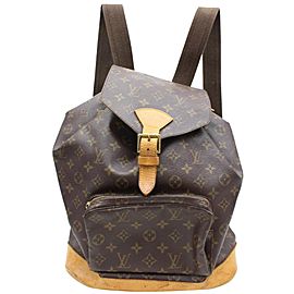 Louis Vuitton Montsouris Monogram Gm Large 867174 Brown Coated Canvas Backpack