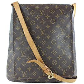 Louis Vuitton Musette Salsa Monogram Gm 14lz1129 Brown Coated Canvas Messenger Bag