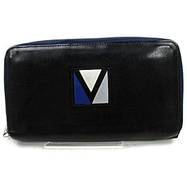 Louis Vuitton LV Cup Long Zippy Organizer Wallet Navy Blue Leather Gaston V 872734