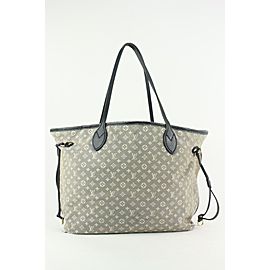 Louis Vuitton Grey x Navy Monogram Idylle Mini Lin Neverfull MM Tote Bag 15LV1104