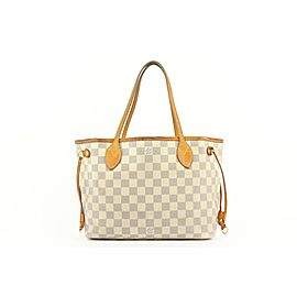 Louis Vuitton Small Damier Azur Neverfull PM Tote Bag 927lvs415