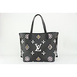 Louis Vuitton Black Monogram Wild at Heart Neverfull MM Tote with Pouch98lv61