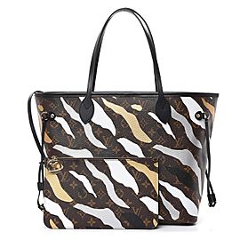 Louis Vuitton Camo Stripe LVxLOL Monogram Neverfull MM Tote Bag with Pouch 92lv69