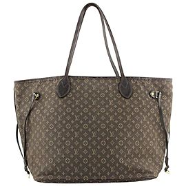 Louis Vuitton Monogram Ebene Mini Lin Idylle Neverfull MM Tote Bag 592lvs615