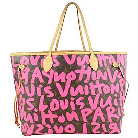 Louis Vuitton Stephen Sprouse Pink Graffiti Monogram Neverfull GM Tote Bag 49lvs625