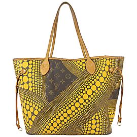 Louis Vuitton Yellow Kusama Monogram Infinity Dots Neverfull MM Tote bag 156lvs79