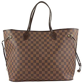 Louis Vuitton Large Damier Ebene Neverfull GM Tote Bag 557lvs614