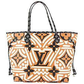 Louis Vuitton Limited Brown-Orange Monogram Crafty Neverfull MM Tote Bag 827lv4