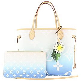 Louis Vuitton Blue Monogram By the Pool Neverfull MM Tote Bag with Pouch 36lvs422