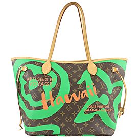 Louis Vuitton Green Monogram Summer Spirit Tahitienne Neverfull MM Tote Bag 862747