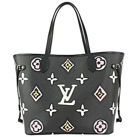 Louis Vuitton Black x Pink Monogram Wild at Heart Neverfull Tote bag 108lv54