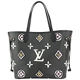 Louis Vuitton Black Monogram Wild at Heart Neverfull MM Tote Bag 98lv60