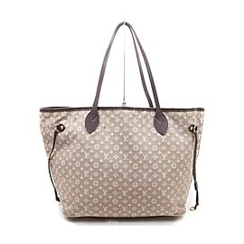 Louis Vuitton Sepia Monogram Mini Lin Idylle Bordeaux Neverfull MM Tote Bag 863262