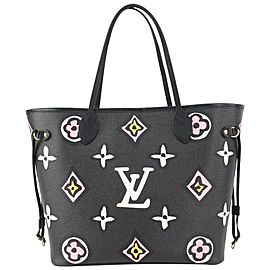 Louis Vuitton Black Wild at Heart Monogram Neverfull MM Tote bag 818lv50