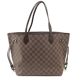 Louis Vuitton Neverfull Damier Ebene Mm 3lk0319 Brown Coated Canvas Tote