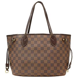 Louis Vuitton Neverfull Damier Ebene Pm 870374 Brown Coated Canvas Tote