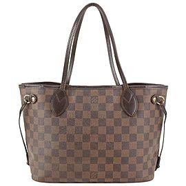 Louis Vuitton Damier Ebene Small Neverfull PM Tote 93lv4