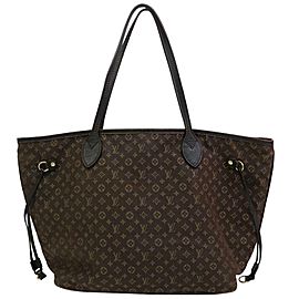 Louis Vuitton Neverfull Ebene Idylle Mm 871291 Brown Monogram Mini Lin Canvas Tote