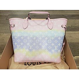 Louis Vuitton Neverfull Escale Mm with Pouch Pastel Tye Dye Limited 872867 Pink Coated Canvas Tote