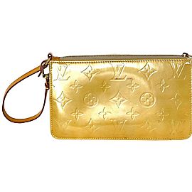 Louis Vuitton Yellow Lexington Pochette Accesoires Monogram Vernis Wristlet 5la859