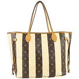 Louis Vuitton Limited Rare Stripe Monogram Rayures Neverfull MM Tote 4LV1019