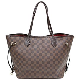 Louis Vuitton Neverfull Mm 870778 Brown Damier Ébène Canvas Shoulder Bag