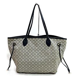 Louis Vuitton Neverfull Mm 871805 Blue Monogram Denim Canvas Tote