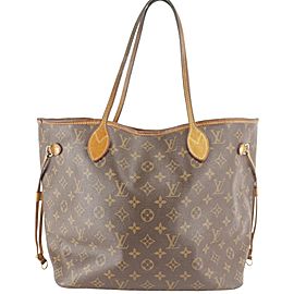 Louis Vuitton Neverfull Monogram Cerises Mm 10lk1207 Brown Coated Canvas Tote