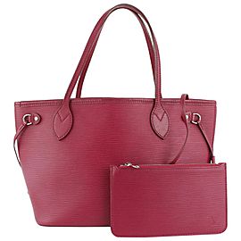 Louis Vuitton Fuchsia Epi Leather Neverfull PM Tote with Pouch 118lv32