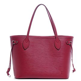 Louis Vuitton Fuchsia Epi Neverfull PM with Pouch Tote 855287