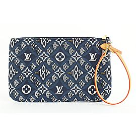 Louis Vuitton Blue Monogram Since 1854 Neverfull Pochette MM/GM Wristlet 320lvs223