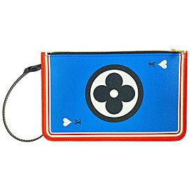 Louis Vuitton Blue Poker Rare Game On Neverfull Pochette Wristlet Clutch 861861