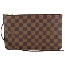 Louis Vuitton Damier Ebene Neverfull Pochette Wristlet MM or GM 920lv46