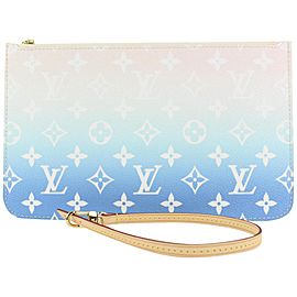 Louis Vuitton Blue Monogram By the Pool Neverfull Pochette MM Wristlet Bag 34lvs422