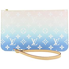 Louis Vuitton Blue Monogram By the Pool Neverfull Pochette Wristlet Pouch 47lvs423