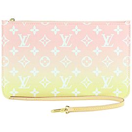 Louis Vuitton Pink Monogram By the Pool Neverfull Pochette Wristlet Pouch 940lvs415