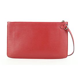 Louis Vuitton Red Epi Leather Neverfull Pochette Wristlet Pouch Bag 271lvs512