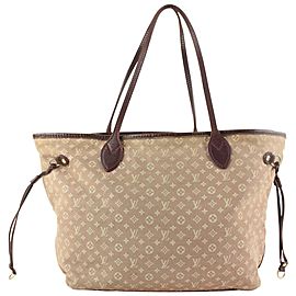 Louis Vuitton Sepia Monogram Idylle Mini Lin Neverfull MM Tote 14LV1104