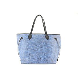 Louis Vuitton Blue Denim Epi Neverfull MM Tote bag 491lvs34