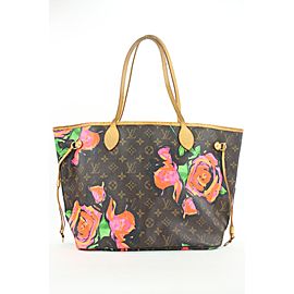 Louis Vuitton Ultra Rare Monogram Roses Neverfull MM Tote Bag 5lvs112