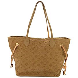 Louis Vuitton Neverfull Ultra Rare Stone 872859 Brown Monogram Denim Canvas Tote