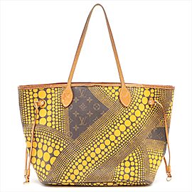 Louis Vuitton Yellow Monogram Kusama Infinity Dots Neverfull MM Tote 448lvs32