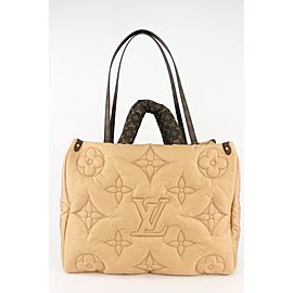 Louis Vuitton Beige Puffy Monogram Pillow Onthego GM Tote Bag 1130lv22