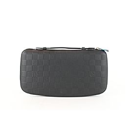 Louis Vuitton Onyx Damier Infini Atoll Organizer Travel Zippy 1lz1113 Black Leather Clutch