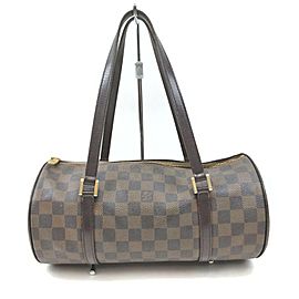 Louis Vuitton Damier Ebene Papillon 30 Boston Cylinder Bag